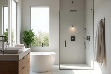 Newly renovated modern bathroom